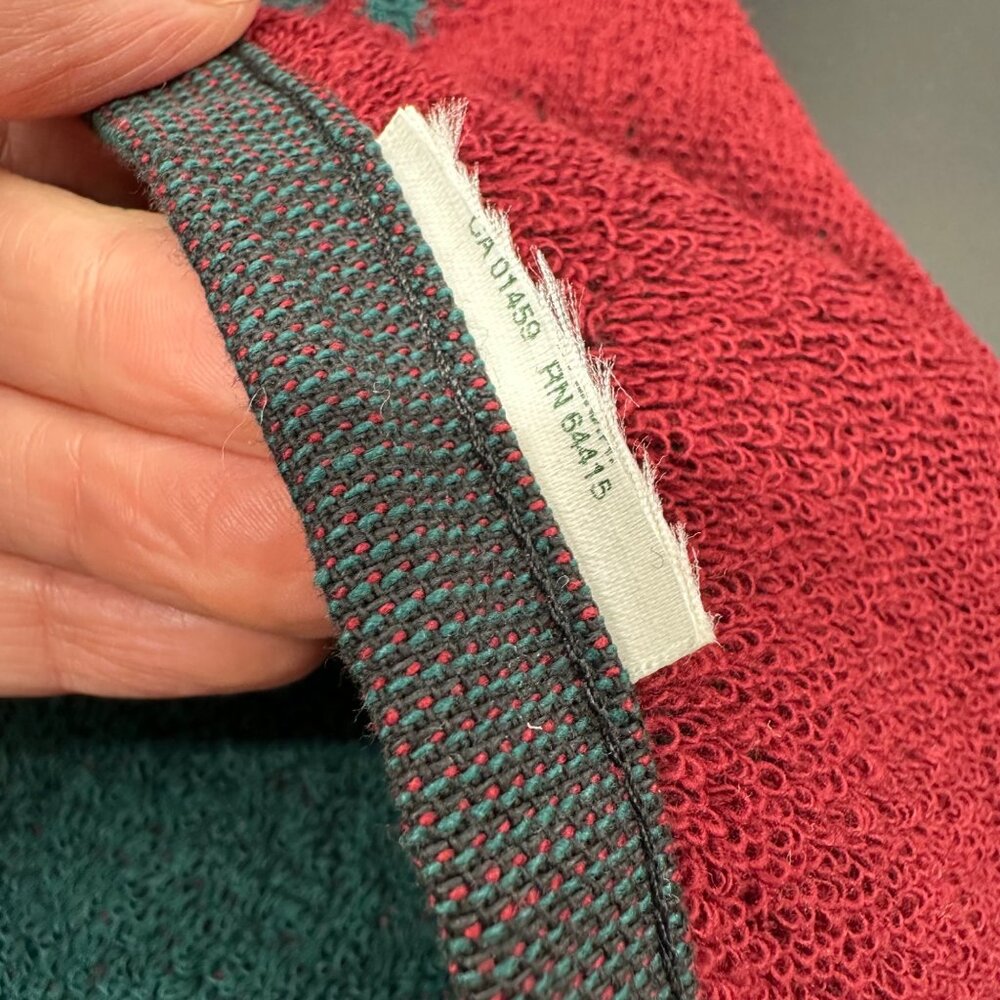 Vintage Christmas Bath Towel Hand Towel Set 1990s Santens USA Peace Dove Cotton - Picture 6 of 8